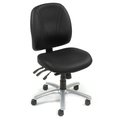 Global Industrial Multifunctional Office Chair, Synthetic Leather, Mid Back, Black 250605BK-AM